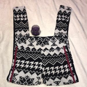 Houndstooth Print Block Leggings